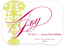 float + deer damask Holiday Non-Photo Cards