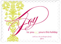 float + deer damask Holiday Non-Photo Cards