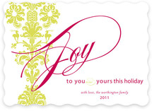 float + deer damask Holiday Non-Photo Cards