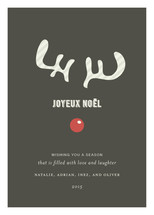 Joyeux Noel + Reindeer Holiday Non-Photo Cards