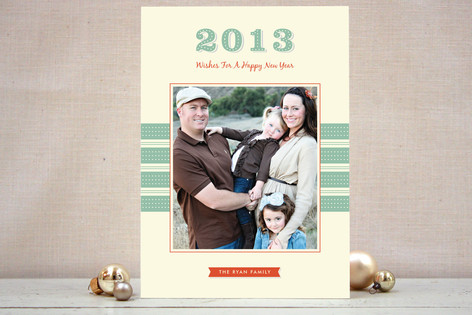 Retro New Year New Year's Photo Cards