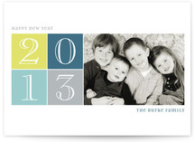 Brightly Gridded New Year's Photo Cards