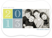 Brightly Gridded New Year's Photo Cards