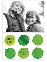 Painted Baubles New Year's Photo Cards