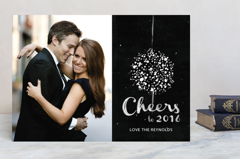 Elegant Ball Drop New Year's Photo Cards