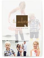 Frosted Pinecone New Year's Photo Cards