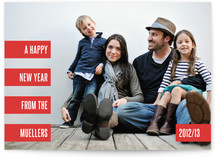 Striped Minimal New Year's Photo Cards