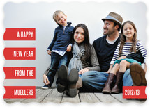 Striped Minimal New Year's Photo Cards