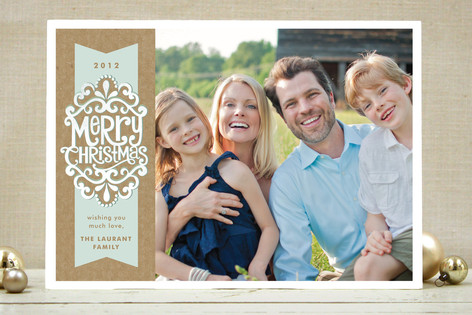 Kraft Ribbon New Year's Photo Cards