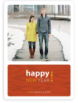 Urban Wood Grain New Year's Photo Cards