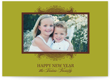 Ornate Frame New Year's Photo Cards