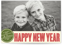 Retro Peace New Year's Photo Cards