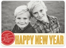Retro Peace New Year's Photo Cards