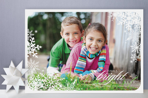 Snowflake Window New Year's Photo Cards