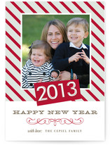 Striped Joy New Year's Photo Cards
