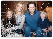 Snowflake Whimsy New Year's Photo Cards