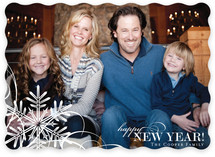 Snowflake Whimsy New Year's Photo Cards