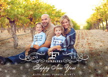 Vintage Holiday New Year Photo Cards, by Oscar+Emma Design