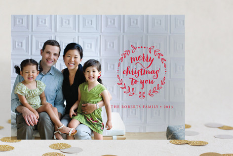 Wreath Noel New Year's Photo Cards