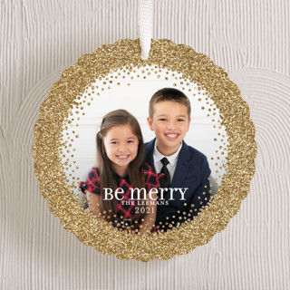 Sparkling Be Merry Holiday Ornament Cards