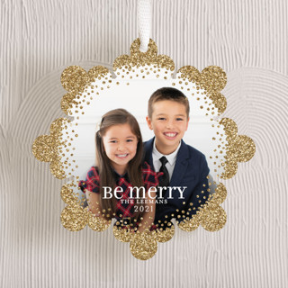 Sparkling Be Merry Holiday Ornament Cards