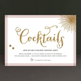 Glitter Bling Holiday Party Invitations