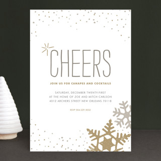 Silver and Gold Holiday Party Invitations