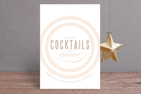 Rose Colored Glass Holiday Party Invitations