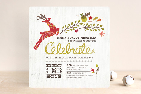 Rustic Celebration Holiday Party Invitations