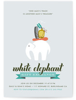 Wonderfully Wacky White Elephant Holiday Party Invitations