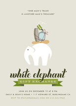 Wonderfully Wacky White Elephant Holiday Party Invitations