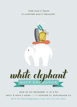 Wonderfully Wacky White Elephant Holiday Party Invitations