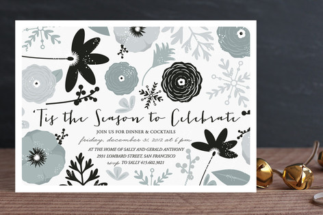 Floral New Year Holiday Party Invitations