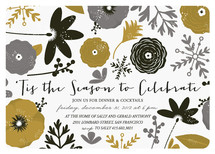 Floral New Year Holiday Party Invitations