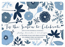 Floral New Year Holiday Party Invitations