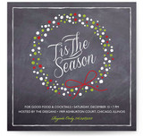 Chalkboard Wreath Holiday Party Invitations