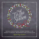 Chalkboard Wreath Holiday Party Invitations