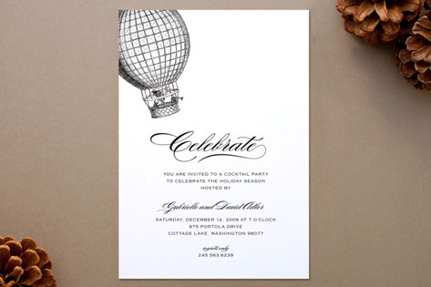 Up Up and Away Holiday Party Invitations