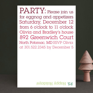 P.S. Party Holiday Party Invitations