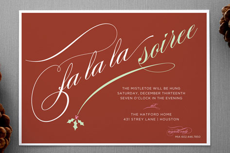 Holly Soiree Holiday Party Invitations