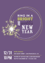 Bright and Sparkling New Year Holiday Party Invitations