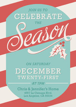 A Season for Stripes Holiday Party Invitations