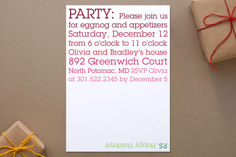 P.S. Party Holiday Party Invitations