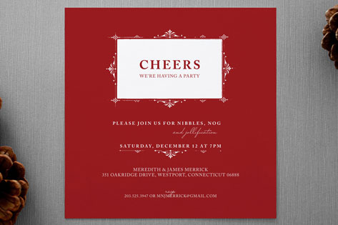 Vintage Frame Holiday Party Invitations
