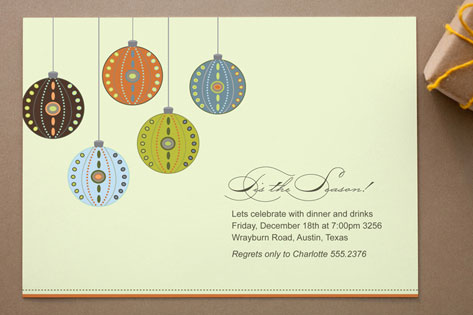 Decorative Ornaments Holiday Party Invitations