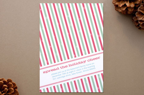 Holiday Stripes Holiday Party Invitations