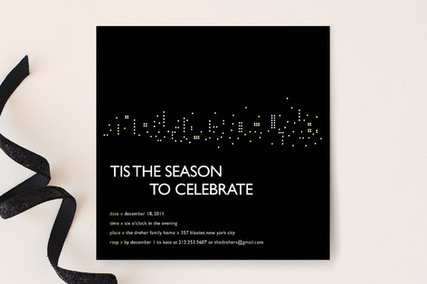 Night Lights Holiday Party Invitations