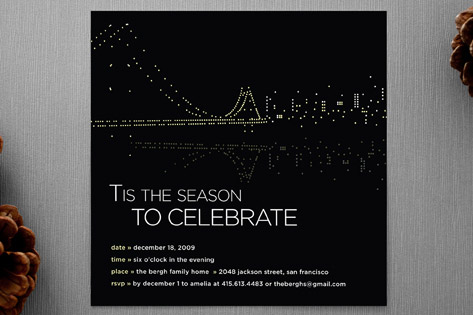 Night Lights SF Holiday Party Invitations