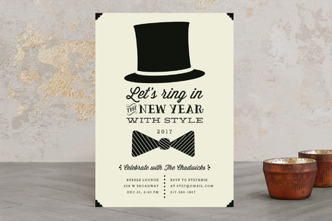 Black Tie Holiday Party Invitations