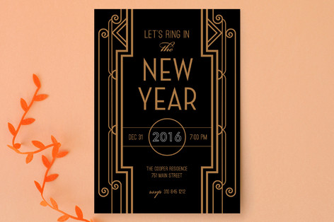 Gatsby New Year Holiday Party Invitations